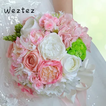 Bridal Bouquet Flowers Rose Ribbon Wedding Bouquet Bride Holding Flower PE Rose Bridesmaid Wedding D465 Bridal Bouquet Flowers Rose Ribbon Wedding Bouquet Bride Holding Flower PE Rose Bridesmaid Wedding D465