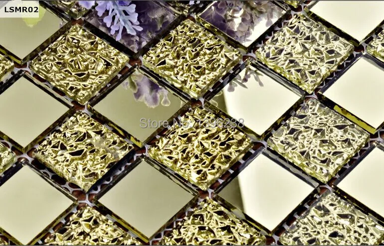 Popular gold glass tile buy cheap gold glass tile lots from china ... Backsplash decoración Kitchen