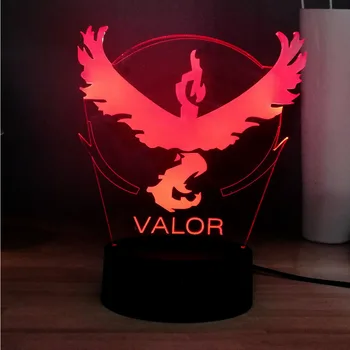 

Valor Logo 3D Desk Light Acrylic Pokemon Bedside Lamp Touch RGB 7 Color Change LED Table Night Light Birthday Toys Free Shipping