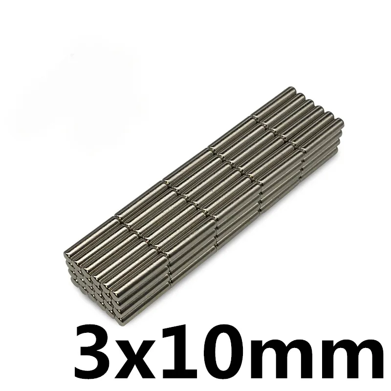 

50pcs bulk small round NdFeB disk magnet diameter 3mm x 10mm strong rare earth neodymium iron boron magnet