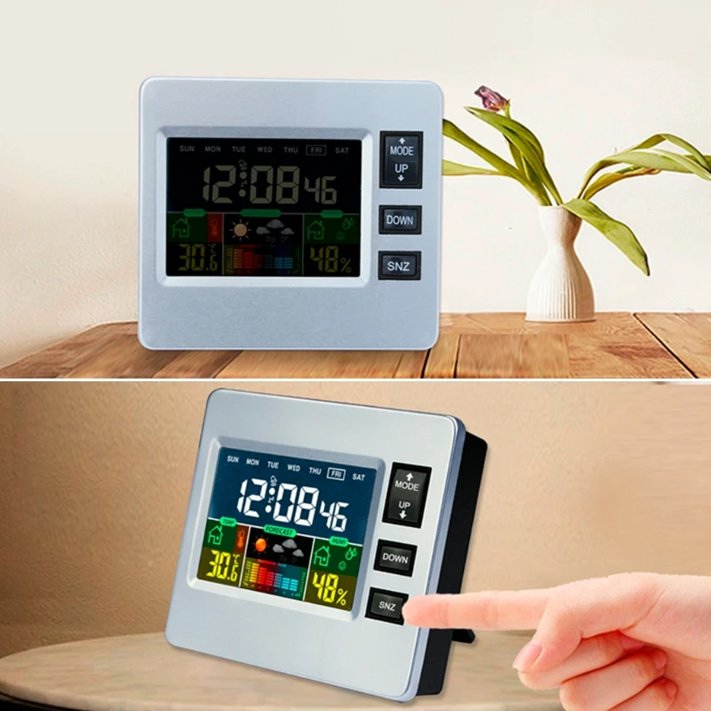 

Wireless LCD Weather Station Thermometer Hygrometer Forecast Tester Alarm Clock