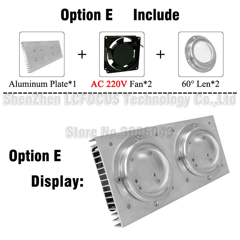 50 Вт 100 Вт 200 Вт светодиодный Алюминий радиаторы радиатор с вентилятором охлаждения радиатора для 100 200 W Светодиодный Grow светильник аквариумный светильник Потолочные Светильник - Испускаемый цвет: Option E