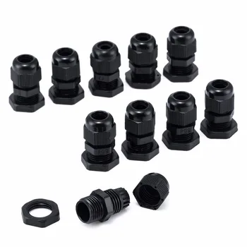 

10pcs PG9 Black White Plastic Waterproof Cable Gland Connectors Joints 4-8mm For Machinery Control Boxes Distribution Panels