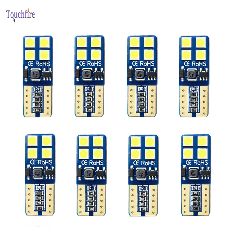 

10Pcs T10 W5W 194 Canbus Car Bulb 3030smd 8LED Interior Reading License plate lamp Dome Side marker Position Light Wholesale