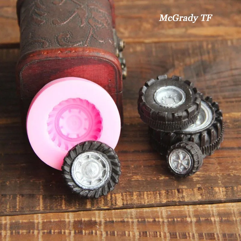 Buy 4PCS Tires Silicone Wheel Fondant Cake Molds