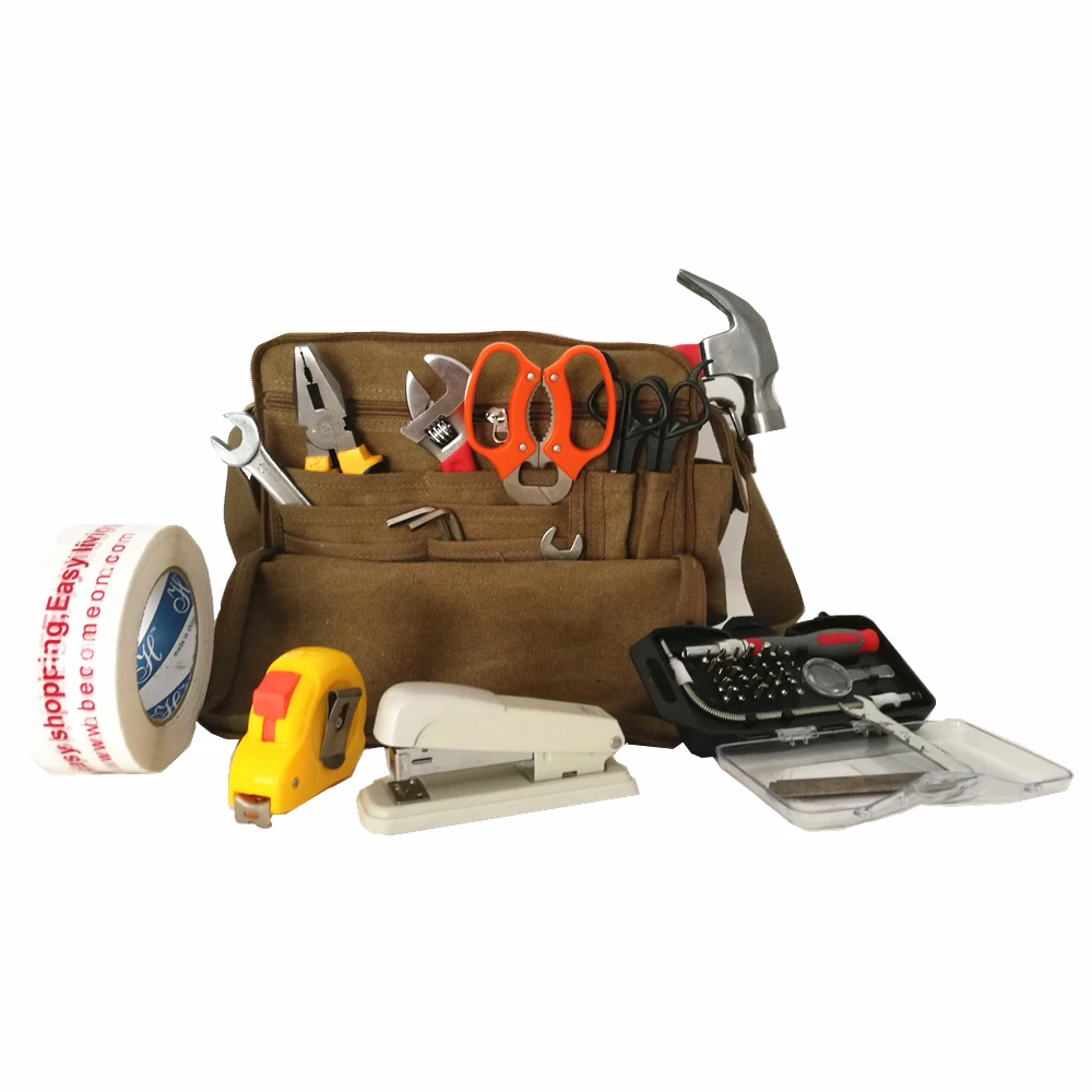 news multifunction canvas khaki tan tool kits garden kit farmer multi-pockets building Repair Electrician plumber messenger bags | Багаж и