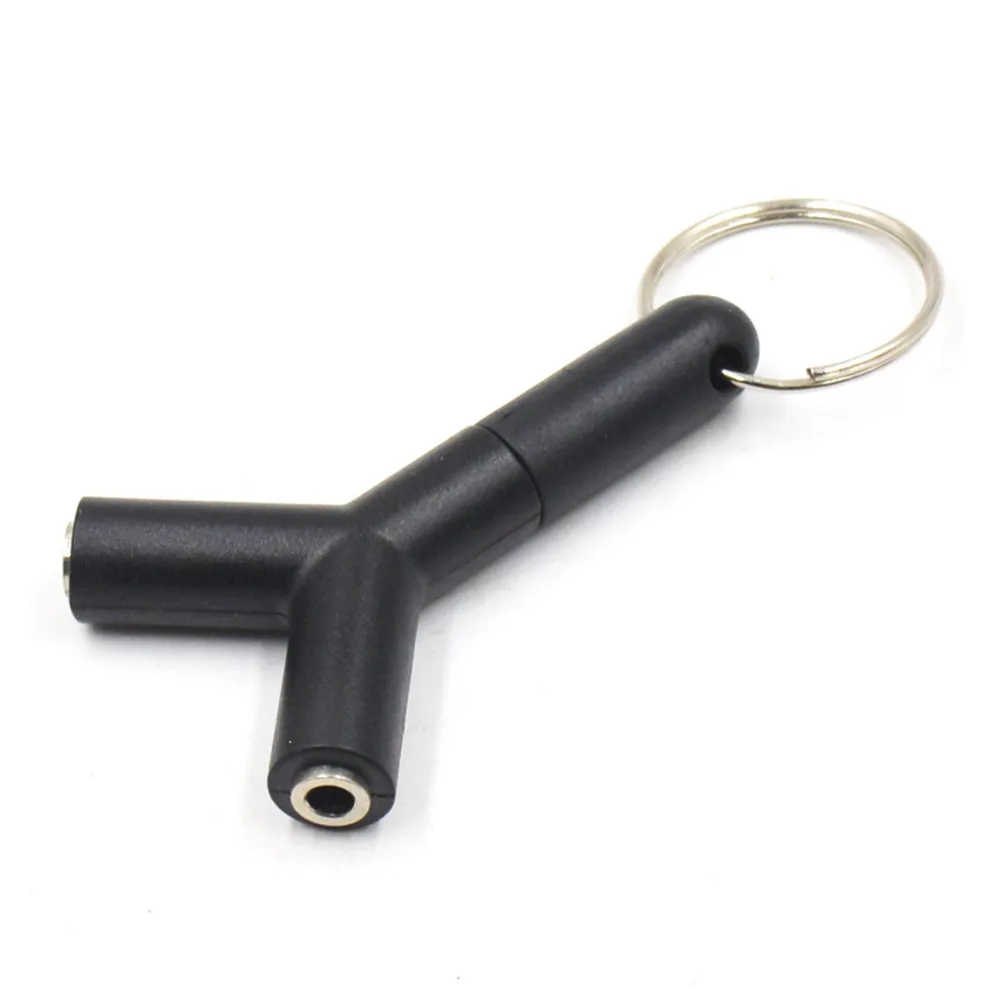 3.5mm Y Shape Stereo Jack Audio Headset Connector Adapter Keyring Splitter for iPhone 6 5 Android PC MP3