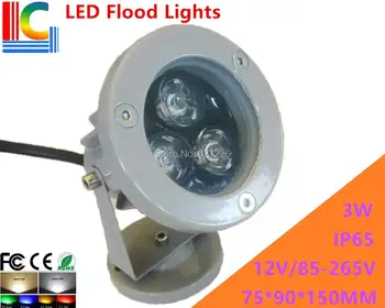 

High-quality 3W LED Floodlights IP65 High Power Spotlight 12V 110V 220V advertising lights shine tree lights lawn lamp 4PCs/Lot