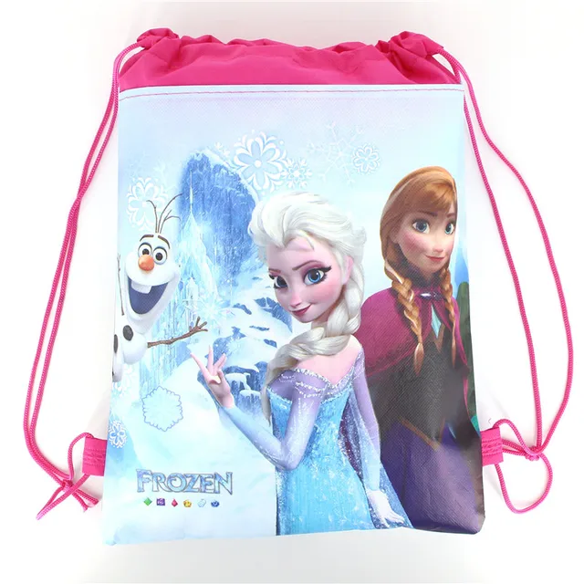 5 10 20 30PCS Disney Frozen Elsa Anna Birthday Party Gifts Non woven 27 34cm Drawstring Good Bags Kds Favor School Backpacks