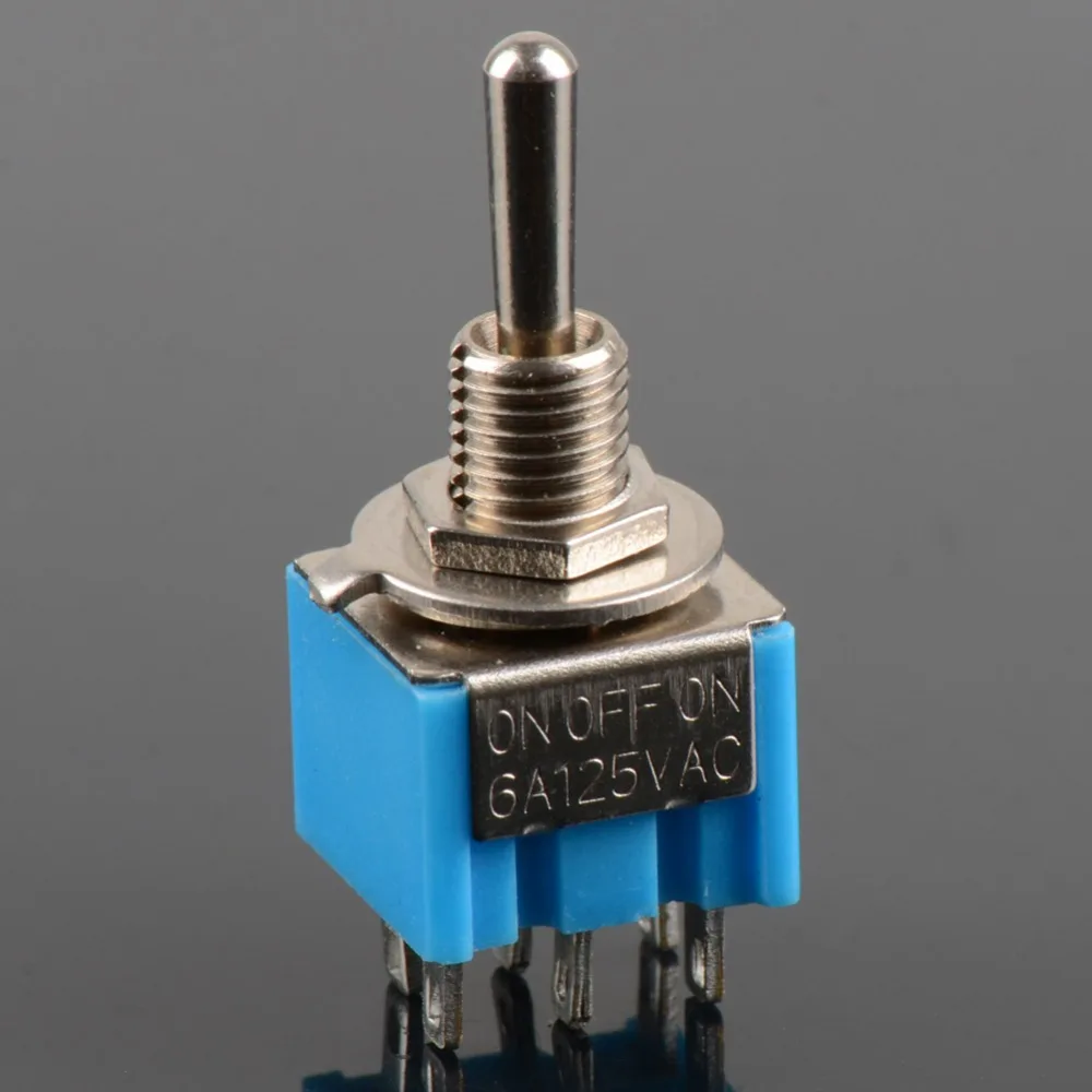 

1 PC New Mini Blue 6-Pin DPDT ON-OFF-ON Toggle Switch 6A 125V AC