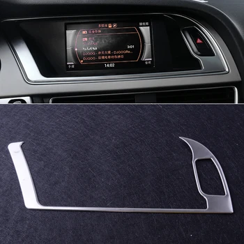 

beler Stainless Steel Car Auto Center Console Navigation Warning Light Panel Cover Trim fit for Audi A4 B8 A5 2013 2014 2015