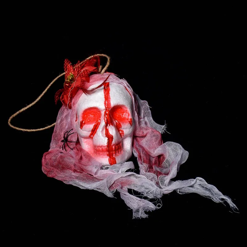 1Pc Halloween Bar Haunted House Party Decoration Horror Bleeding Ghost Skull Pendant Props Hanging |