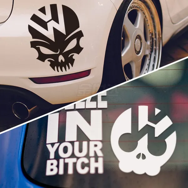 2 цвета VW логотип черепа fusca наклейки на автомобиль для Volkswagen Жук polo Golf CC Touareg Tiguan