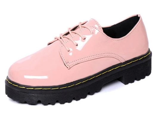 Rosa Charol Oxfords Zapatos de Mujer 2017 Plataforma Creepers Pisos Brogue Zapatos Ocasionales Con Cordones de Los de Las Mujeres|oxford shoes women|pink oxfords shoesbrogue shoes - AliExpress