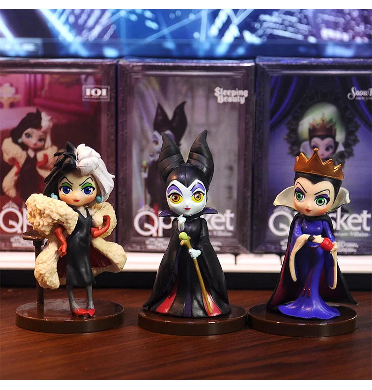 QPosket символов Q Posket Petit злодеи злая queen Maleficent Круэлла де Виль ПВХ фигурку Коллекционная модель игрушки 3 шт./компл