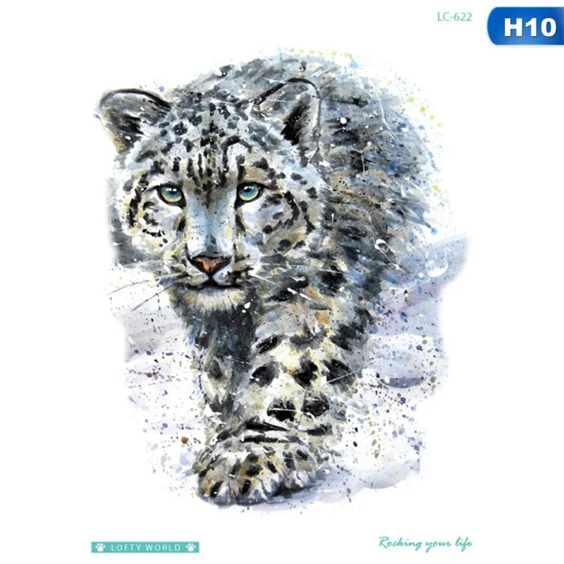 Tiger Wolf Bear Wild временные водостойкие наклейки для татуировки для женщин поддельные руки животных татуировки для взрослых мужчин женский боди-арт - Цвет: H10