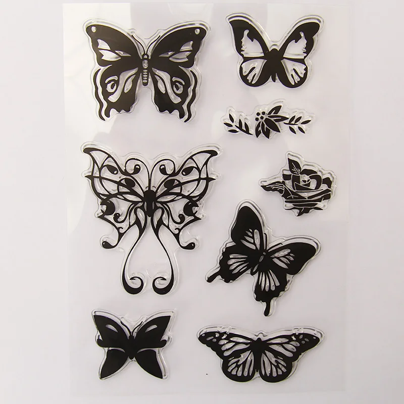 

vintage beautiful butterfly transparent silicone clear stamp for scrapbooking DIY craft decoration stamp kids stationery