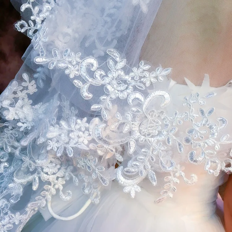 

The new bride wedding dress yarn 1.5 meters car bone lace short soft net photo yarn bridal accessories