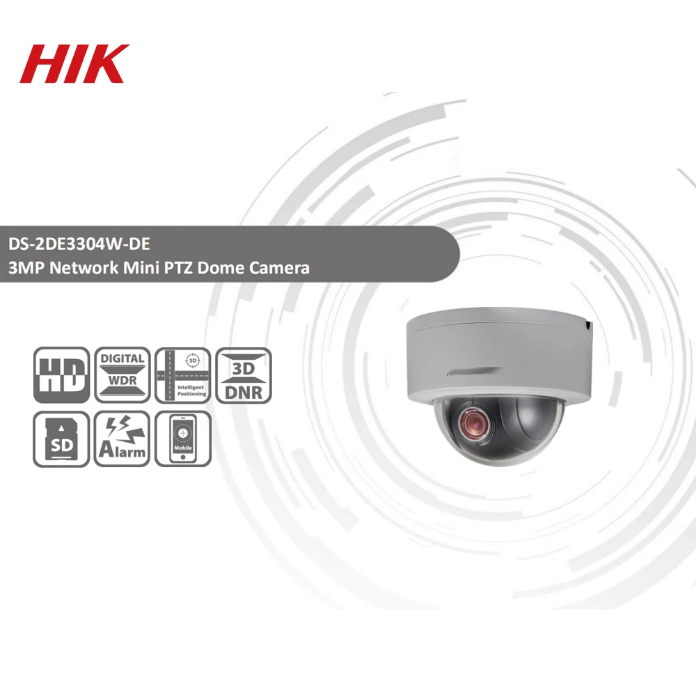 Hikvision PTZ камера DS-2DE3304W-DE 3MP IP Сетевая купольная IP камера Камера 4X Оптический зум 2-полосная аудио Поддержка Ezviz удаленного просмотра