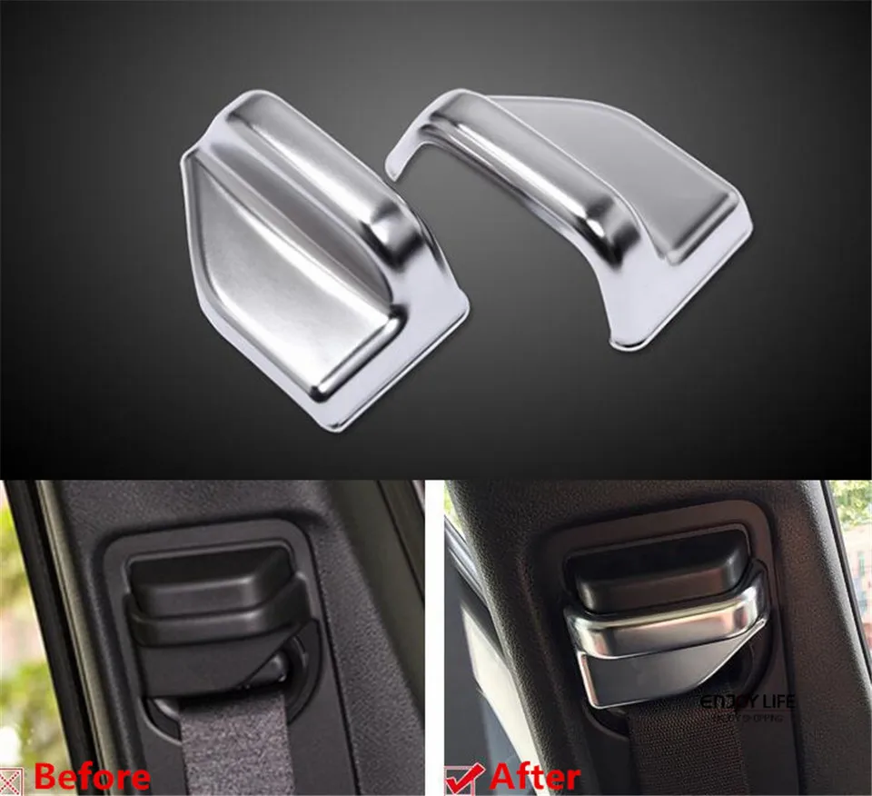 2pcs Car B Pillar Door Seat Safety Belt Buckle Cap Cover