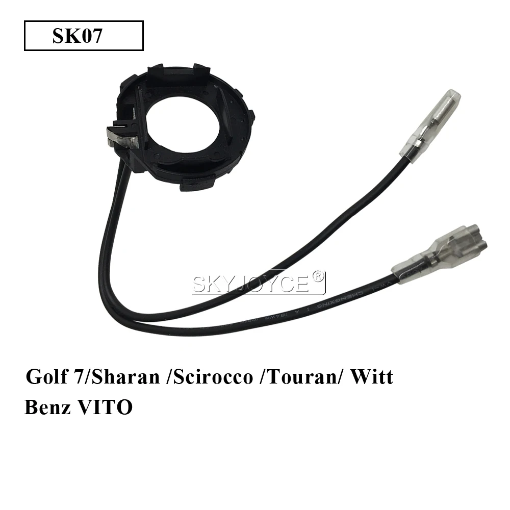 SKYJOYCE 2PCS h7 led headlight holders clip Car Led Headlight Adapters Base Holders Socket for H7 LED headlamp for golf 7 sharan (8)