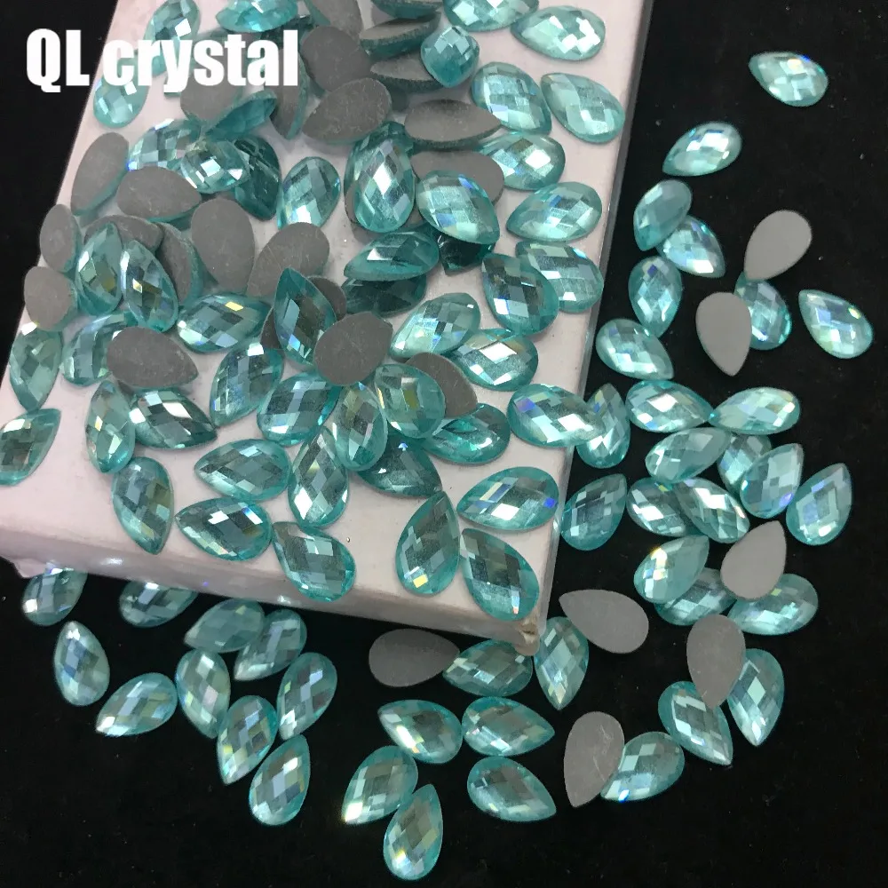 QL Кристалл 8x13 мм кристалл Популярные DIY Одежда одежды обуви сумки клей на плоских спинках стеклянные кристаллы, стразы