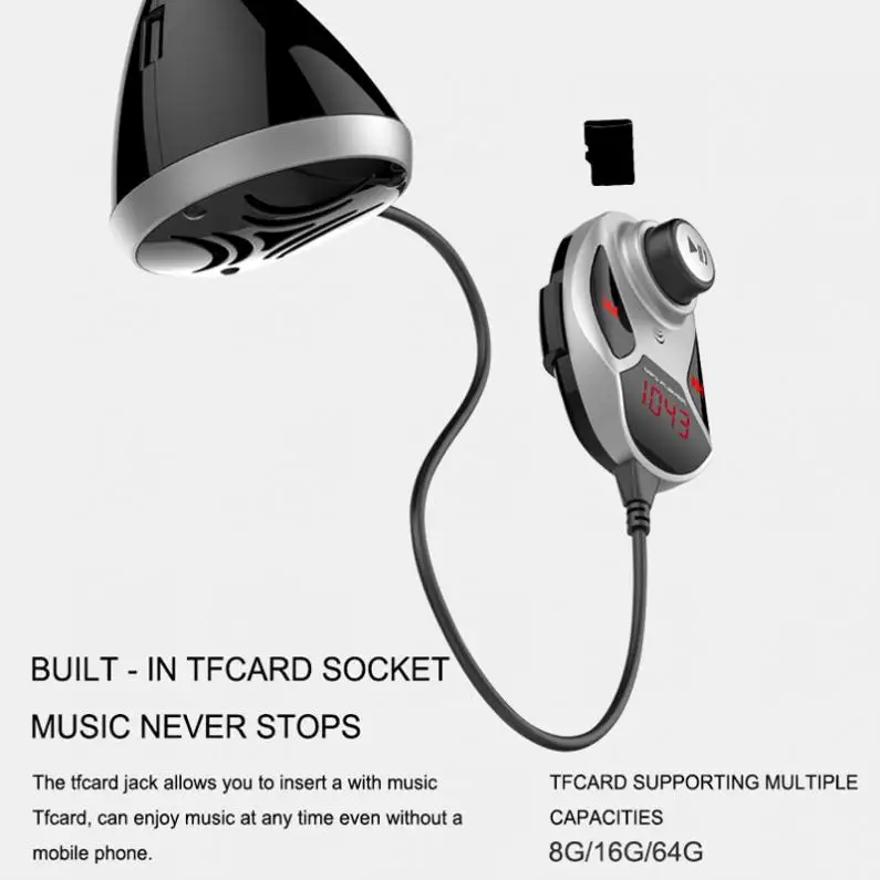 Двойной USB Bluetooth fm-передатчик Аудио Автомобильный MP3-плеер беспроводной в автомобиле fm-модулятор Handsfree автомобильный комплект с автономным динамиком