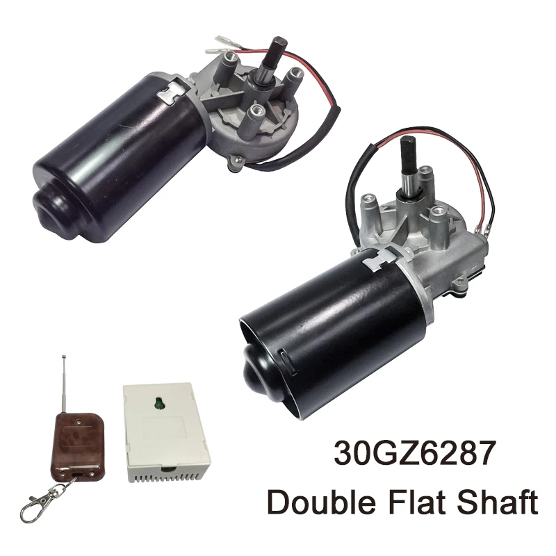 

30GZ6287 DC Door Motor 12V 24V 50RPM DC Left & Right Angle Reversible Electric Gear Motor for BBQ with Double Flat Shaft