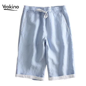 

New 2019 Summer Listing Men's Linen Casual Solid Color Shorts Stylish and Exquisite High Quality Thin Section Breathable Shorts
