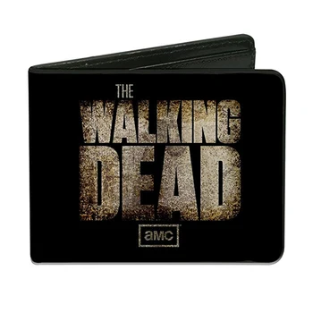 

New Walk merely man's leather walk dead sign Open wallet movie type short transverse pu purse pocket