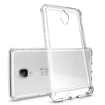 

One Plus 3 3T Phone Cases Soft TPU Bumper+Hard Back Transparent Cover for OnePlus3 A3000 Luxury Crystal Clear Back Shell Cases