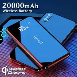 DSstyles 20000 mAh power Bank Qi Беспроводная зарядка двойной USB светодиодный портативный аккумулятор зарядное устройство