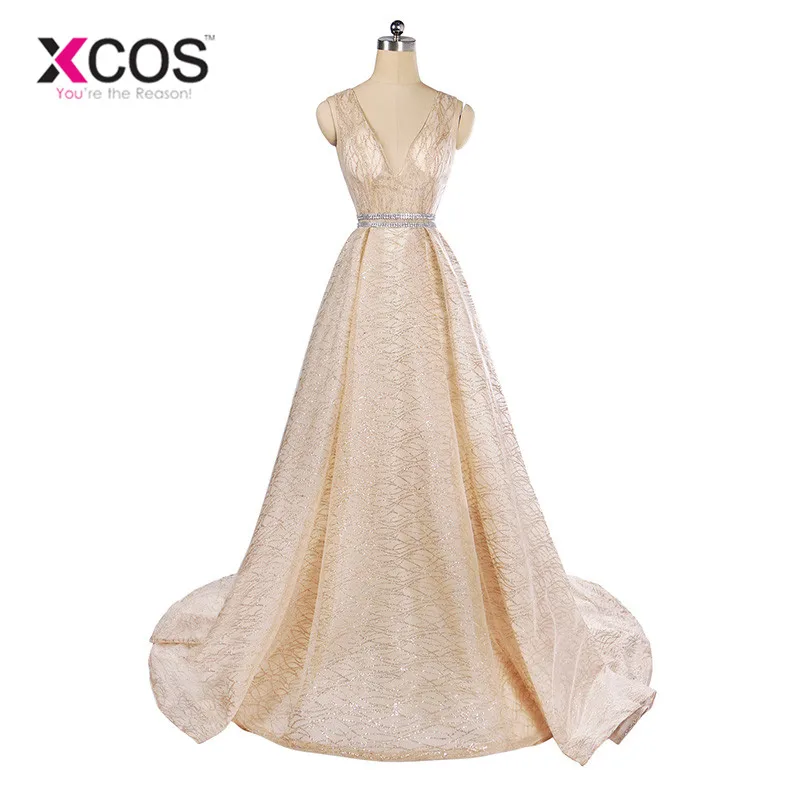 Real Photos Tulle Crystal Bling Champagne Color Party Occasion Formal Long Evening Dress 2018 Robe De Soiree | Свадьбы и торжества