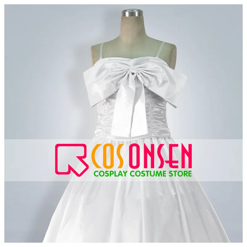 

COSPLAYONSEN Macross Frontier Ranka Lee White Dresses Cosplay Costume All Size Custom Made