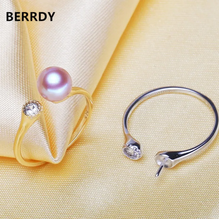

2 color Fashion Pearl Ring Mountings, Ring Findings, Adjustable Ring Jewelry Parts Fittings Charm Accessories Silver Jewellery