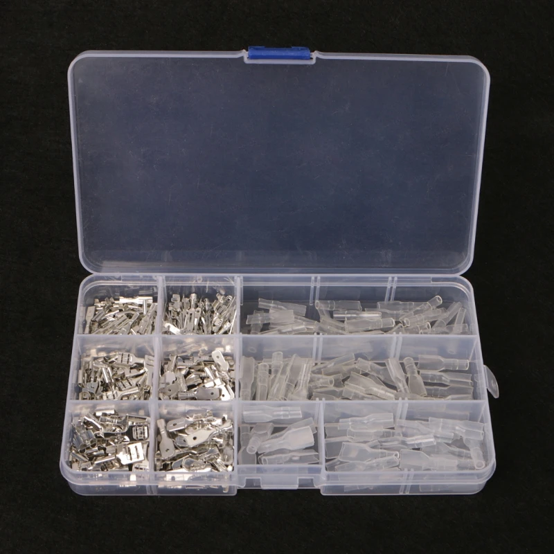 

OOTDTY 270Pcs Female & Male Spade Connectors Wire Crimp Terminals Set 2.8mm 4.8mm 6.3mm