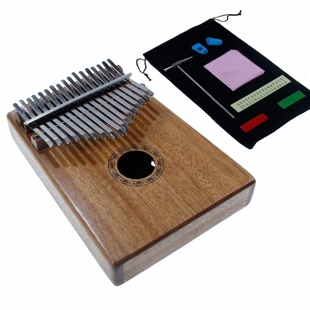 

17 Keys Kalimba Thumb Piano Mbira Solid Wood Keyboard Xmas Gift Toy W/ Bag Set