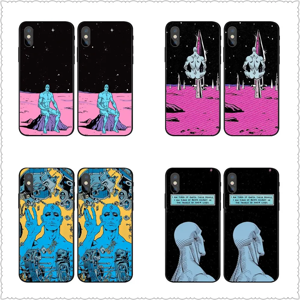 American Movie Watchmen Doctor Manhattan Case For iphone X 7 8 Black silicone case For Samsungs7 s8 s9 Dr. Manhattan Case Cover