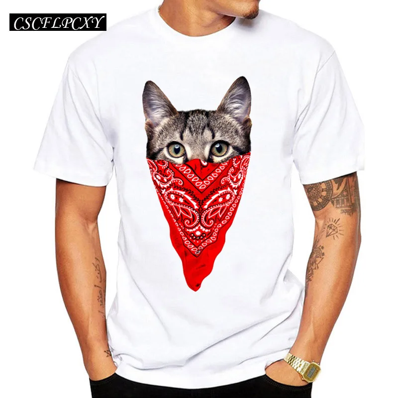 2017-New-Arrival-3d-Gangster-Cat-Design-Men-s-Customized-T-shirt-Cute-Animal-Printed-Male (1) - 