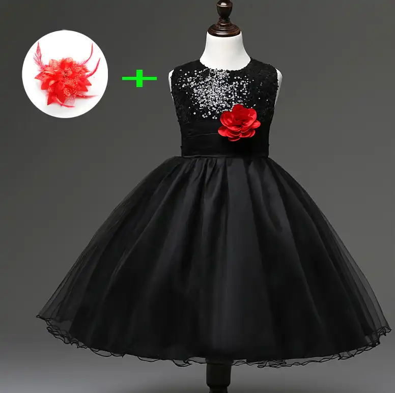 little girl black and red dresses