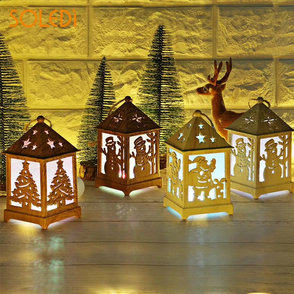 Led Wooden Cabin Christmas Tree Ornaments Glowing Cabin Luminous Wooden Cottage House Colorful Light Pendant Home Decoration Pendant Drop Ornaments Aliexpress