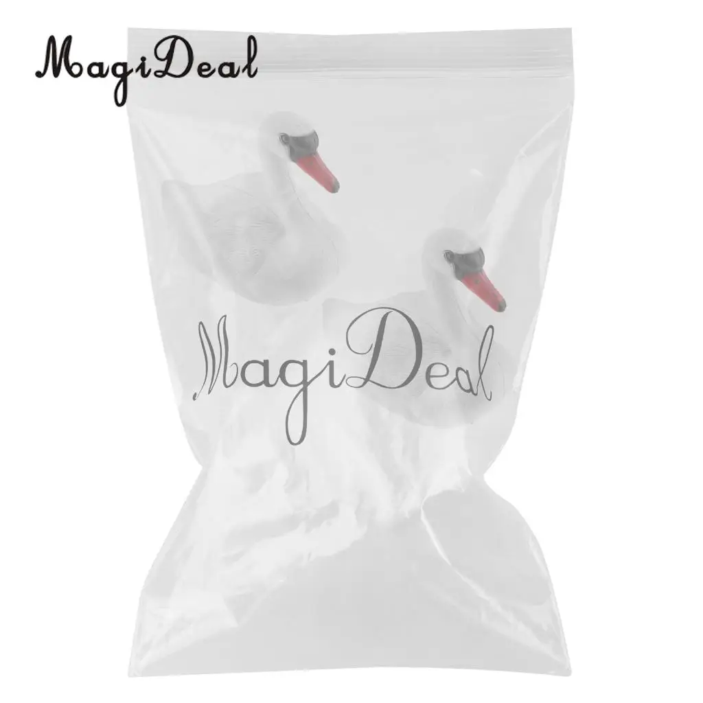 MagiDeal 2 Pieces Plastic Floating Swan Decoy for Hunting &Fishing Garden Scarecrow