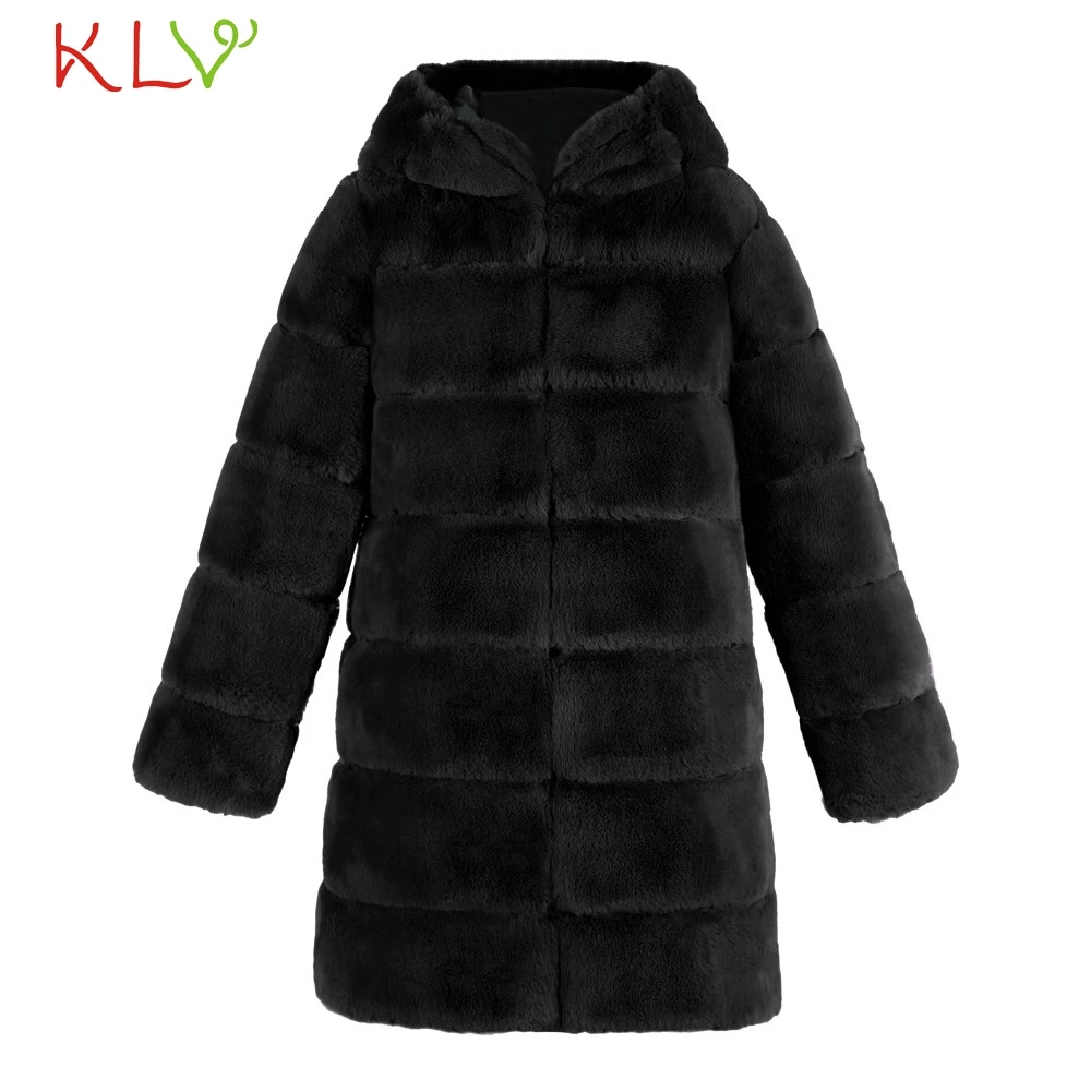 Женская зимняя куртка с искусственным мехом с капюшоном роскошного длинного размера плюс, Женское пальто Chamarra Cazadora Mujer для девочек 18Oct29 - Цвет: A