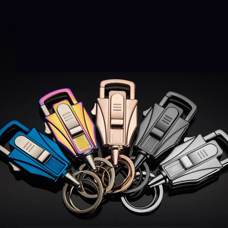 

High Quality Car Keychain Men's Cigarette Lighter Key Pendant Multifunction Charging Lighter Creative Gift Wholesale Car KeyRing