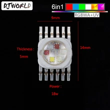 Светодиодный RGBWA+ UV 6в1 для светодиодный светильник ing Chips красный/зеленый/синий/белый/Abmer/ультрафиолетовый для дискотеки вечерние светильник для сцены Дискотека DJ музыка Вечерние
