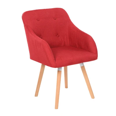 Скандинавский современный минималистичный тканевый домашний стул для столовой, студенческий компьютерный стул - Цвет: red B