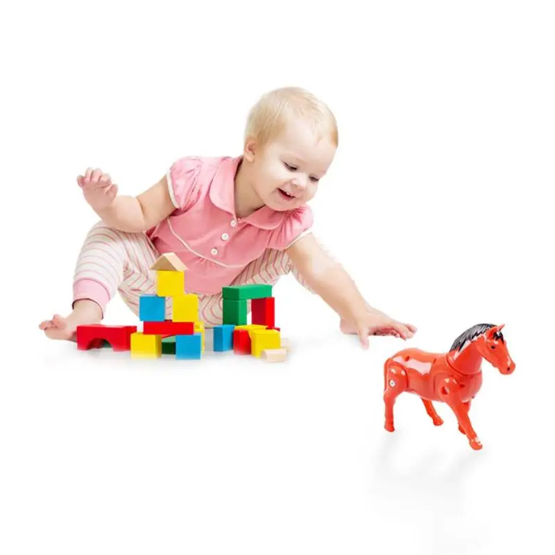 

Plastic Electric Rotating Horse Toy pile aa Set Walking Around Pile Horse Rotate Children Toys Gift Electronic Toys Random Color