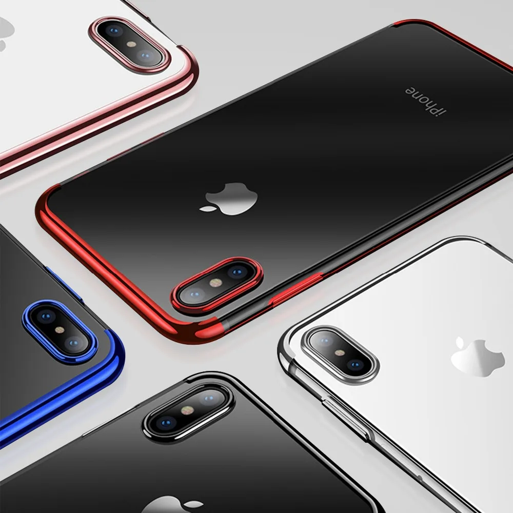 Tekace глянцевый металлик Мягкий гель ТПУ чехол для Apple IPhone X 8 7 6 plus |