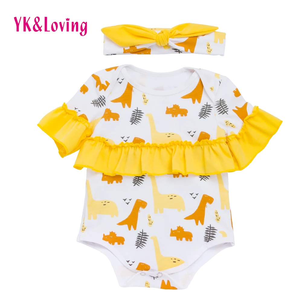 

Newborn Infant Baby Girls Bodysuit Ruffle Sleeve Jumpsuit Clothes 0-24M Cartoon Giraffe Cotton One-Pieces Toddler Body 2018 New