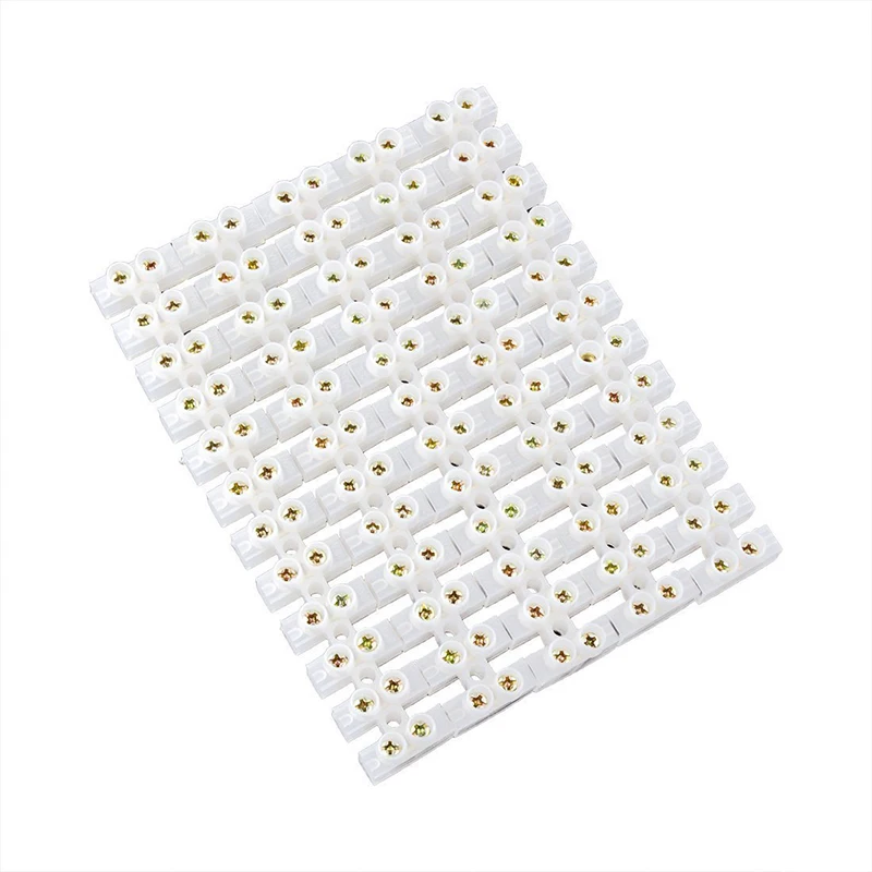

5pcs 380V 10A Dual Row 12 Positions Screw Terminal Electric Barrier Strip Block